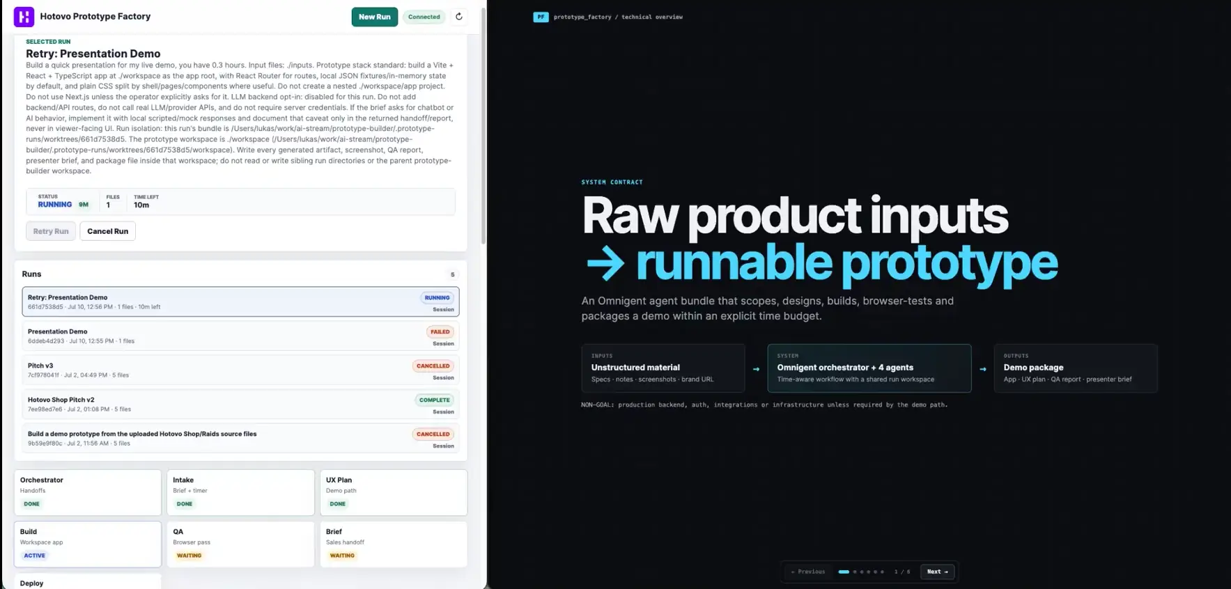 AI Prototype Factory - Raw inputs